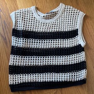 Steve Madden Black and Cream womens Top
